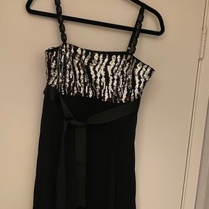 Black and silver sequin formal dress by frank lyman